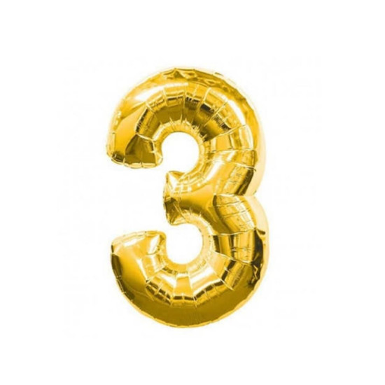 16 Inc Folyo Balon Rakam Altin 3