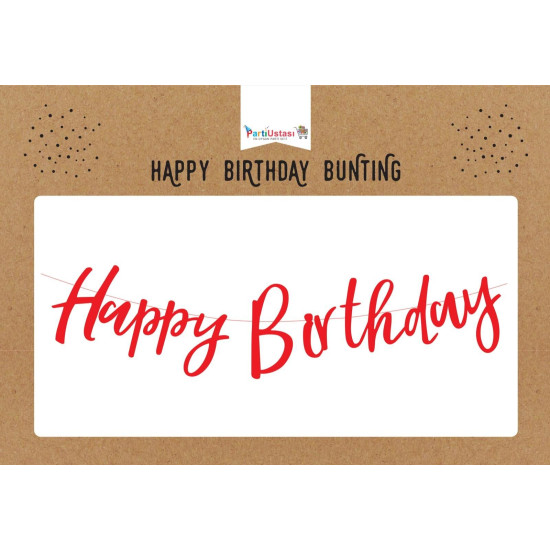 Koreografi̇ Happy Bi̇rthday Banner Kirmizi