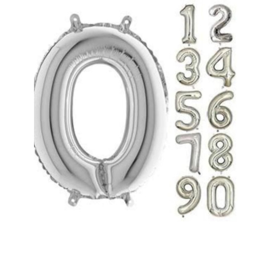 40 Inc Folyo Balon Rakam Gümüş 0