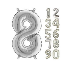 40 Inc Folyo Balon Rakam Gümüş 8