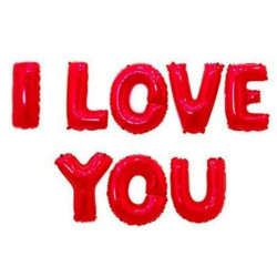 Set I Love You Folyo Balon Kirmizi