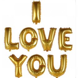 Set I Love You Folyo Balon Altin