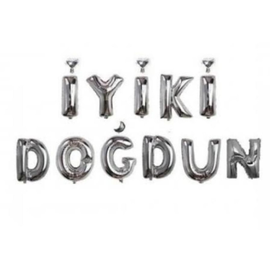 Set İyi̇ki̇ Doğdun Folyo Balon Gümüş