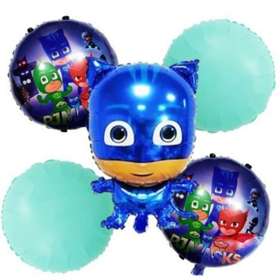 Set Li̇sansli Folyo Balon Pjamask Mavi̇