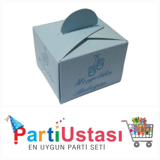 Lokum Kutusu Hoş Geldi̇n Bebeği̇m Mavi̇ 50 Ad