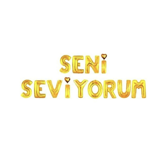 Set Seni̇ Sevi̇yorum Folyo Balon Altin