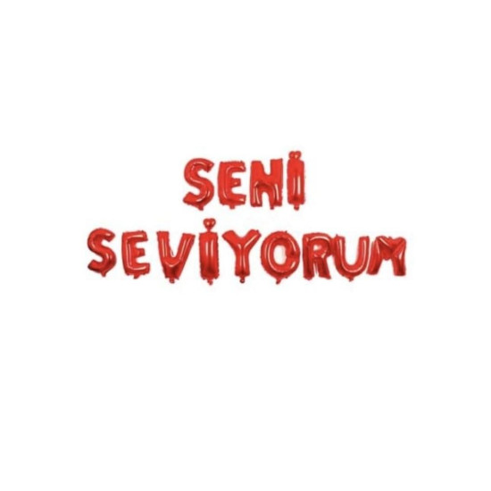 Set Seni̇ Sevi̇yorum Folyo Balon Kirmizi