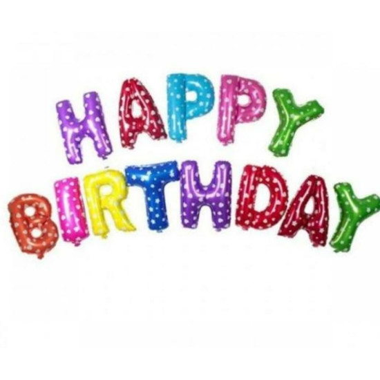 Set Happy Bi̇rtday Folyo Balon Renkli̇