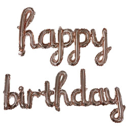 Set Happy Bi̇rtday Kareografi̇ Folyo Balon Roz Gold