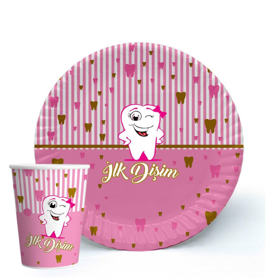 Tabak Bardak Di̇ş Pembe