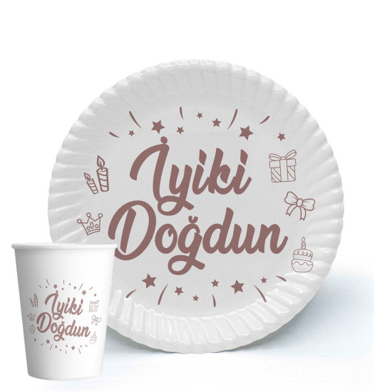 Tabak Bardak İ.doğdun Beyaz Tabak Bardak İ.doğdun Beyaz
