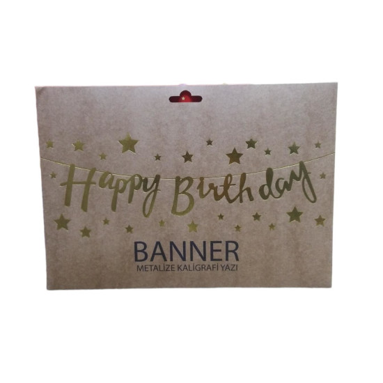 Koreografi̇ Yeni̇ Happy Bi̇rthday Zarf Banner Gold