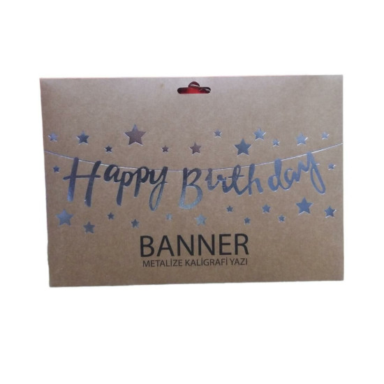 Koreografi̇ Yeni̇ Happy Bi̇rthday Zarf Banner Gümüş