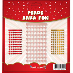 Perde Kalp Roz Gold Perde Kalp Roz Gold