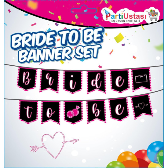 Yazi Banner Bri̇de To Be Pembe Yazi Banner Bri̇de To Be Pembe
