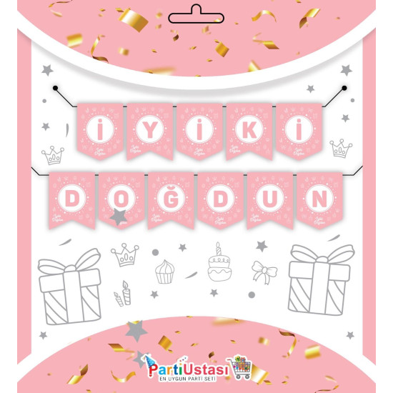 Yazi Zarf Banner Soft Pembe