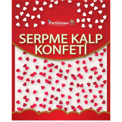 Balon Pulu Kalp Parlak Küçük Kirmizi
