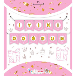 Yazi Zarf Banner Pembe