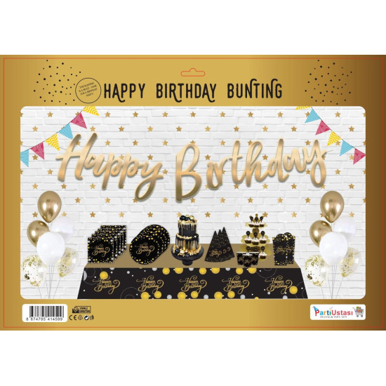 KOREOGRAFİ HAPPY BİRTHDAY BANNER GOLD