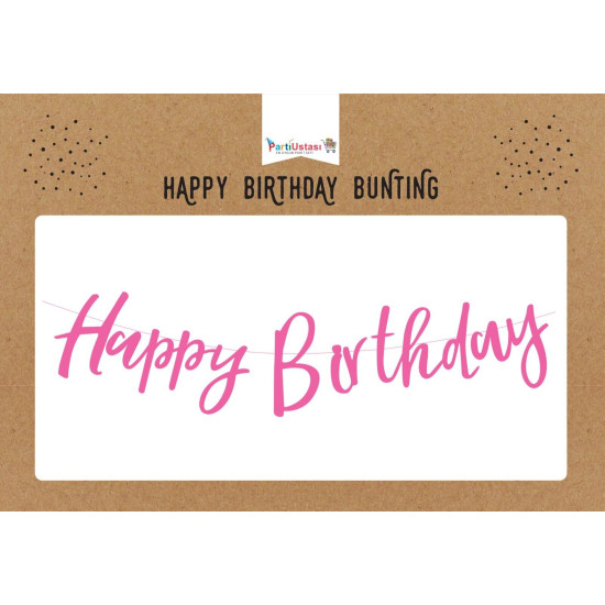 KOREOGRAFİ HAPPY BİRTHDAY BANNER PEMBE