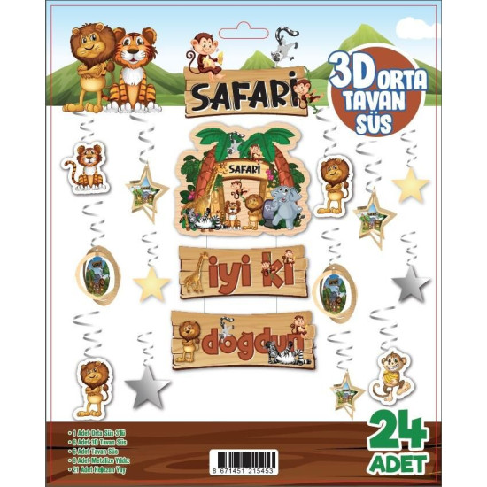 3d Tavan Süs 24 Lü Safari̇