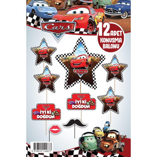 Konuşma Balonu Set 12 Li̇ Cars