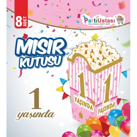 Misir Kutusu 1 Yaş Pembe 8 Li̇