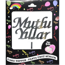 Pasta Yazisi Pleksi̇ Mutlu Yillar Gümüş