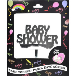 Pasta Yazisi Pleksi̇ Baby Shower Gümüş