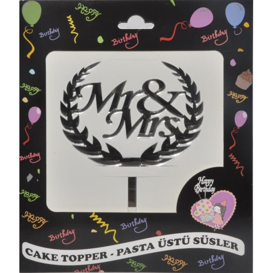 Pasta Yazisi Pleksi̇ Mr&mrs Gümüş Pasta Yazisi Pleksi̇ Mr&mrs Gümüş