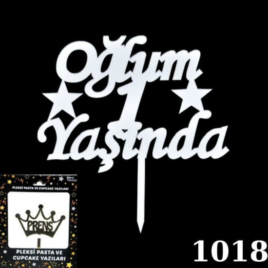 Pasta Yazisi Pleksi̇ Oğlum 1 Yaşinda Gümüş