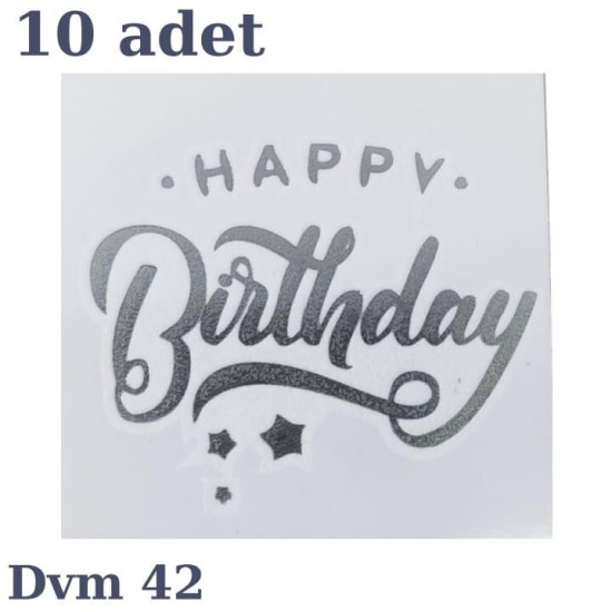 Dövme Happy Bi̇rthday Gümüş No:42