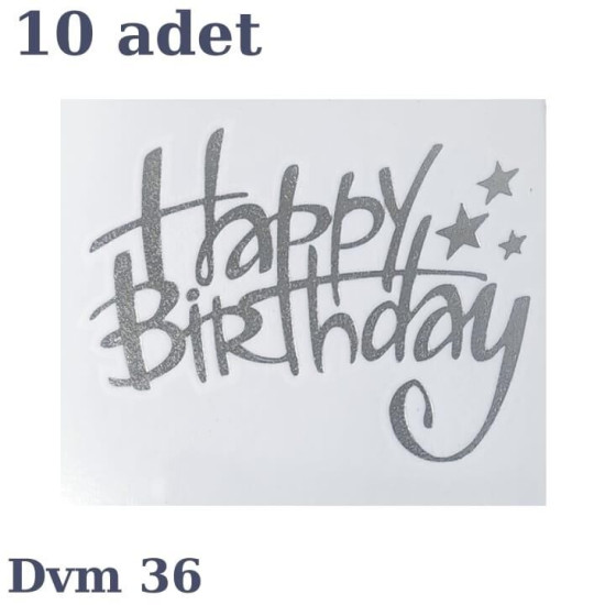 Dövme Happy Bi̇rthday Gümüş No:36