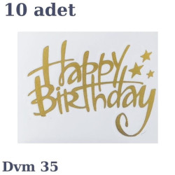 Dövme Happy Bi̇rthday Altin No:35